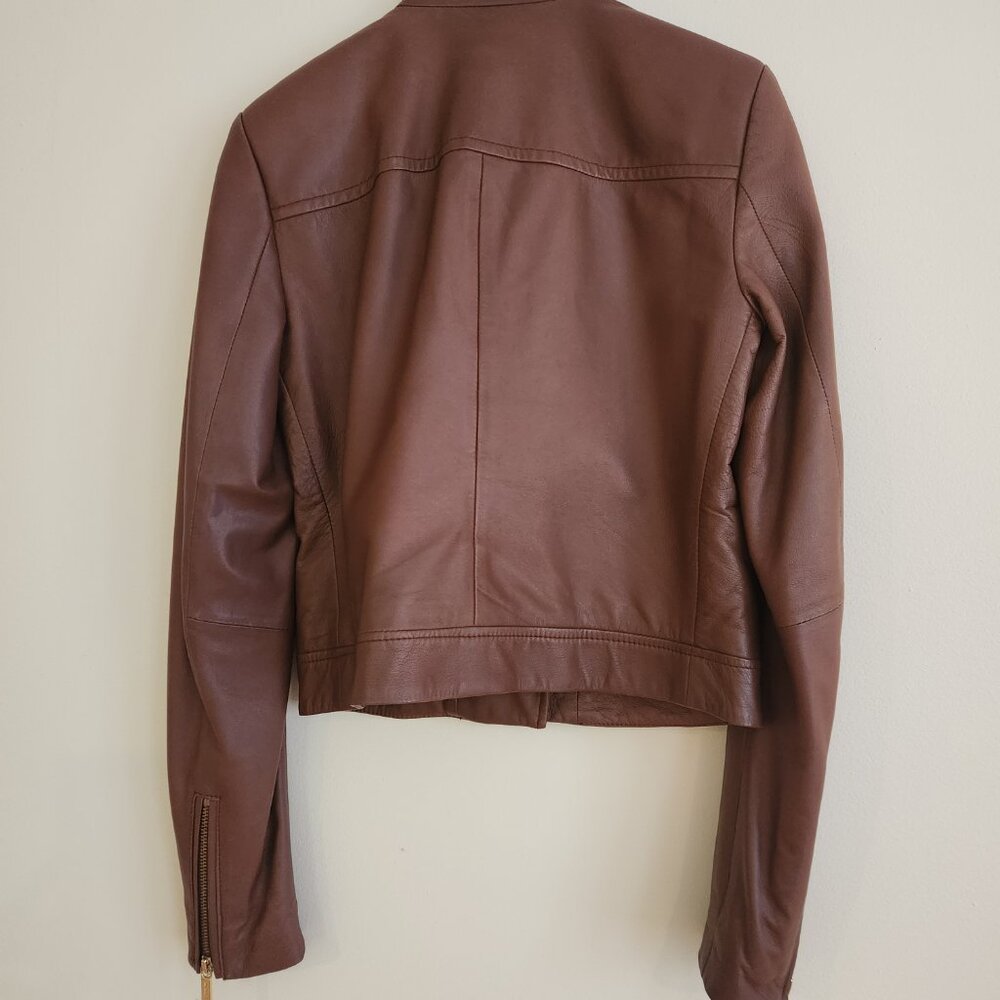 Michael Kors Leather Moto Jacket SZ 2 - Picture 3 of 8